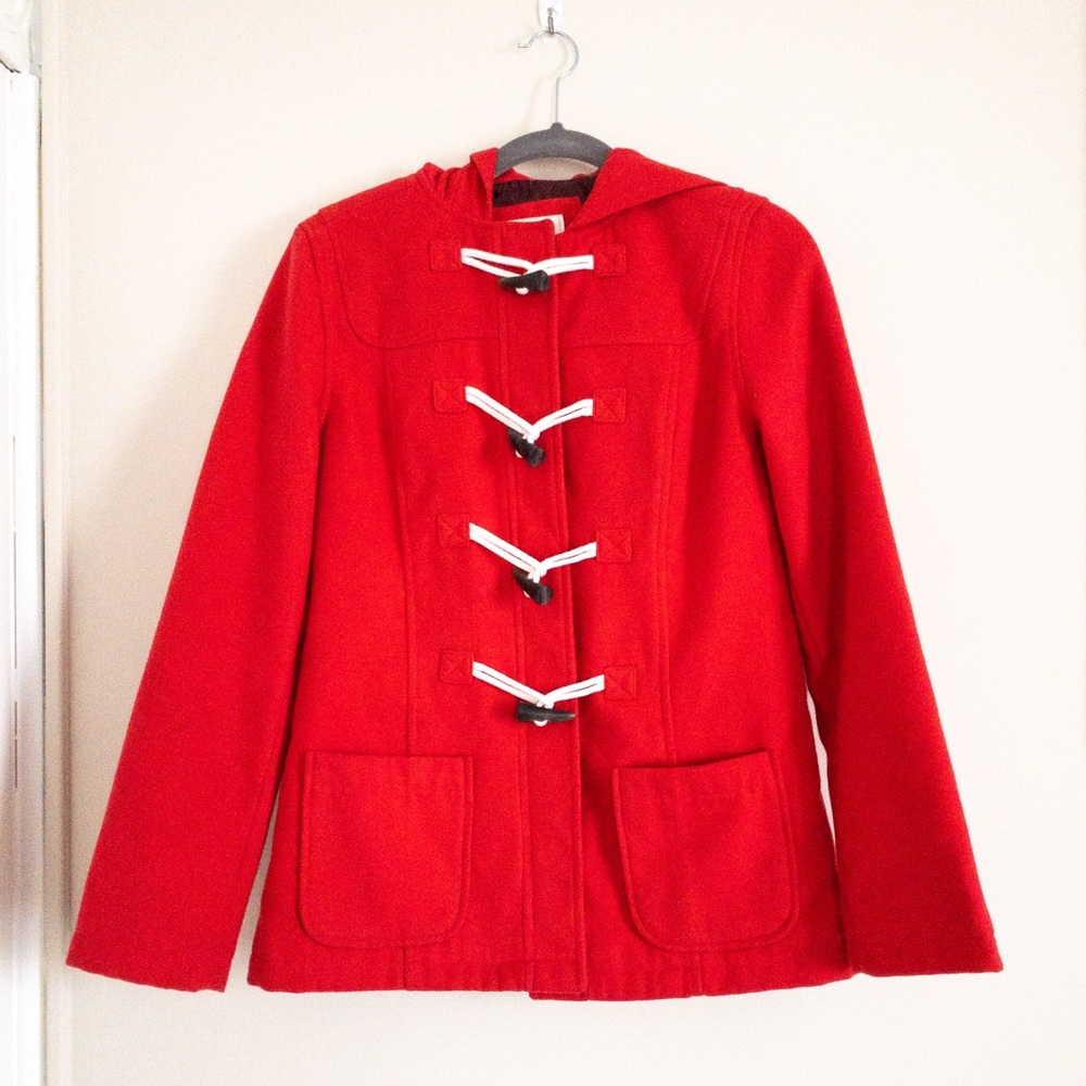 Toggle button red jacket. Women’s large.